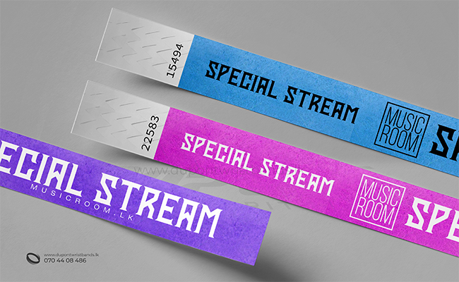 custom printed music event paper wrist band designs